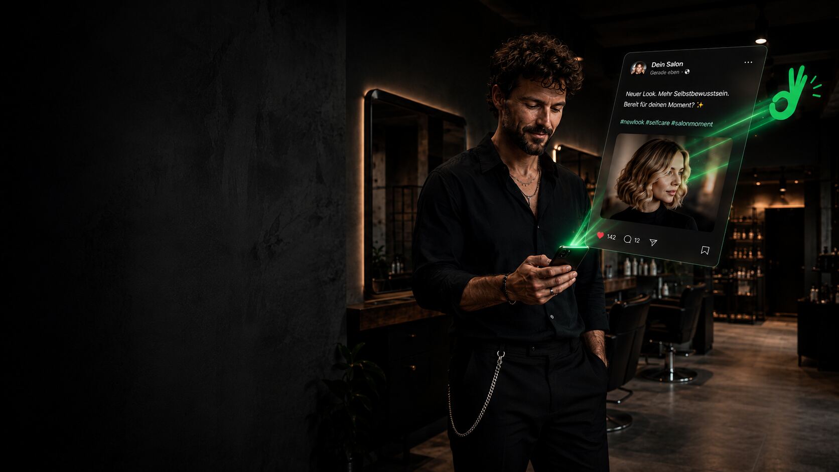 Salon-Inhaberin postet automatisch auf Social Media